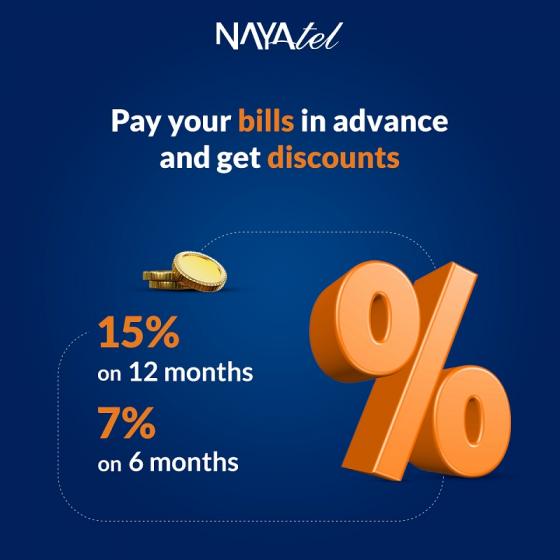 Nayatel monthly bill offer! Pay for a year in advance and save 15